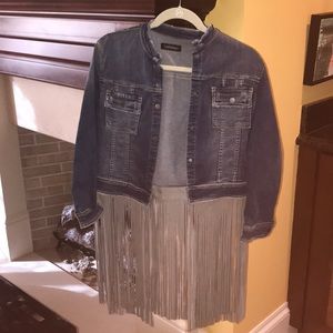 The Perfext Fringe Jean Jacket Size Medium
